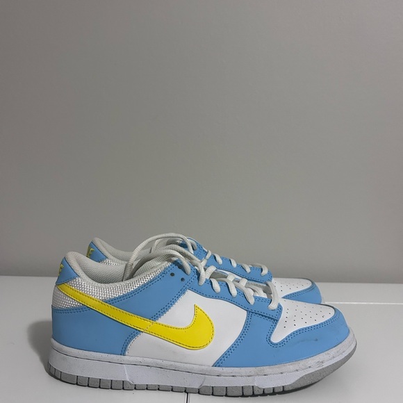 Nike Blue and Yellow Dunk Low Sneakers - Picture 1 of 3